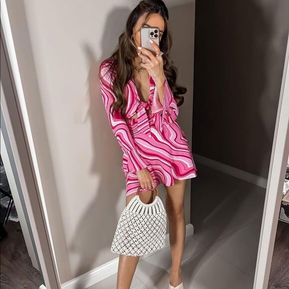 ZARA LINEN BLEND PRINT DRESS - Picture 5 of 14